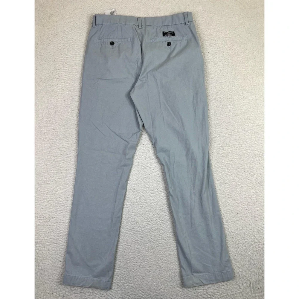 Banana Republic Mens 31x32 Soft Blue Aiden Chino Pants Flat Front‎ Cotton Slim